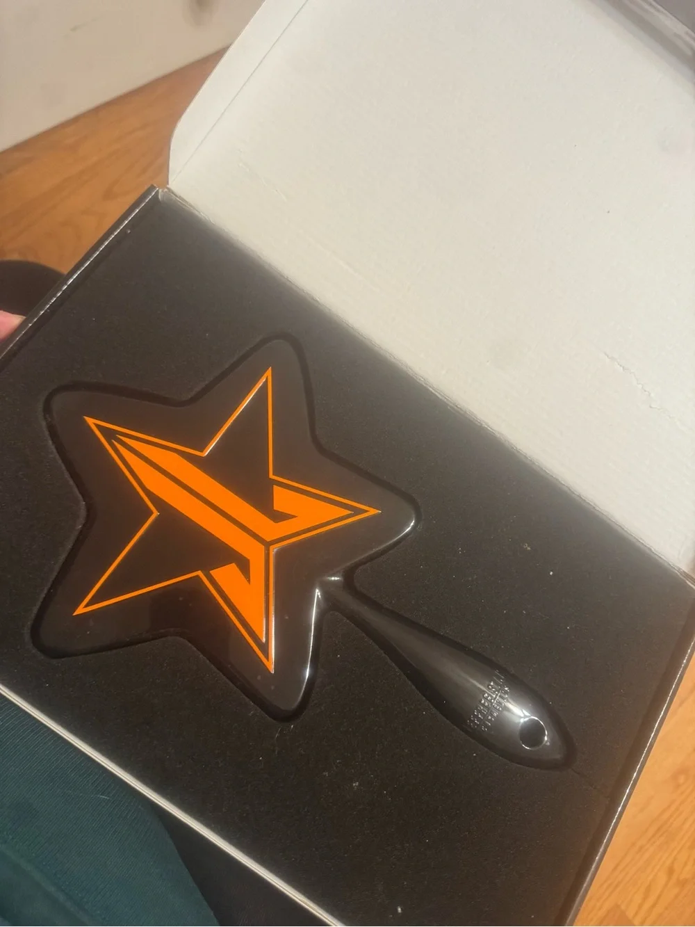 Jeffree Star Black Hand Mirror with Orange Logo